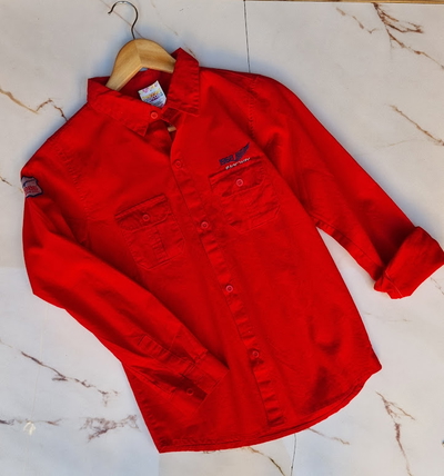 Camisa de Gabardina Roja