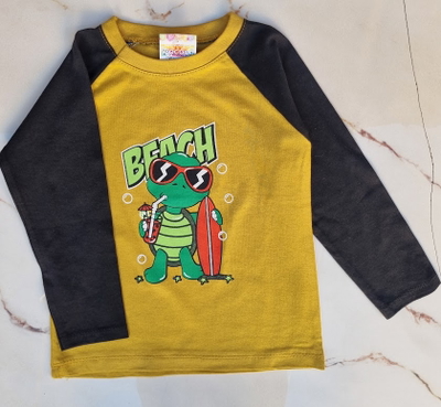 Camiseta Bebe Ranglan Tortuga