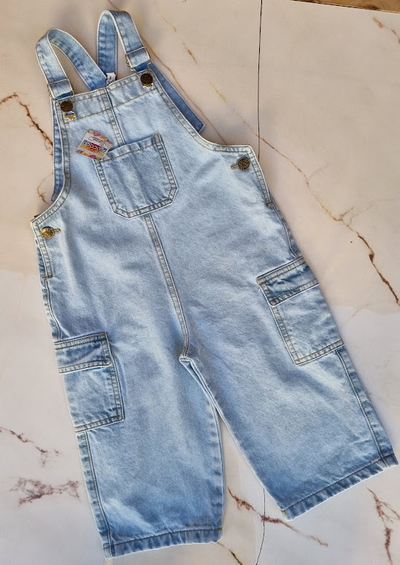 Jardinero Bebe Denim Cargo Unisex