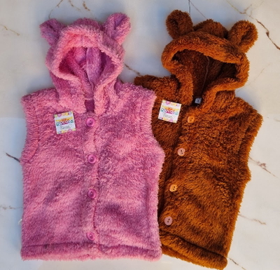 Chaleco Bebe Peludito con Orejitas