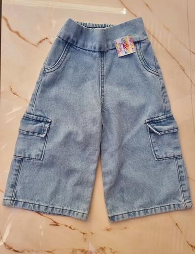 Pantalón Beba Cargo Denim Wide Leg