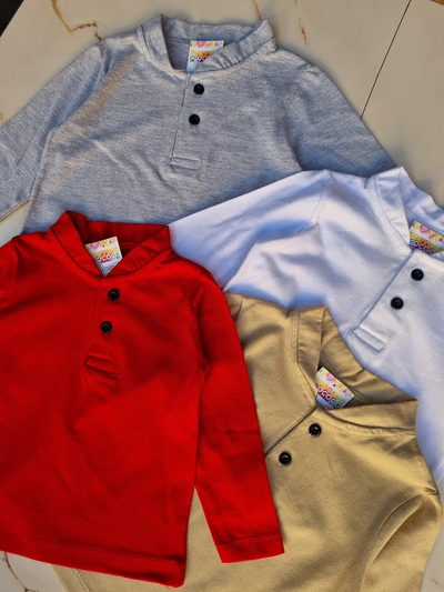 Camiseta Bebe con Cuello y Botones