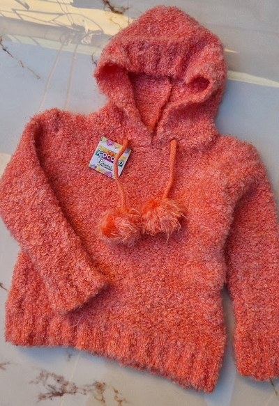 Buzo Beba de Lana Soft con Capucha y Pompones