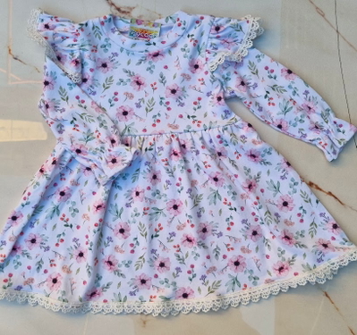 Vestido de Algodón Florcitas con Puntilla