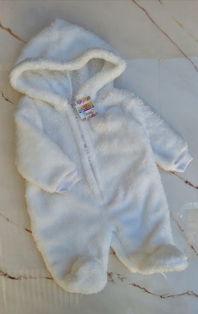 Enterito Natural de Peluche Soft con Capucha