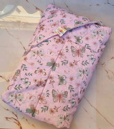 Manta de Gabardina Premium con Corderito Mariposa