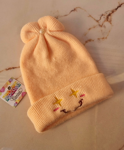 Gorrito Bebade Lana Moñito y Perla