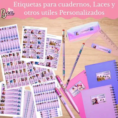 Kit Imprimible Etiquetas Escolares Guerreras K-pop Huntrix