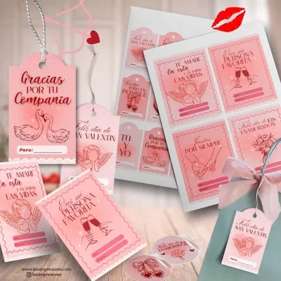 KIT IMPRIMIBLE SAN VALENTÍN - ETIQUETAS, TAGS Y TARJETAS