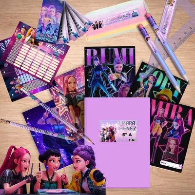 Kit Imprimible Escolar Personalizado Guerreras K-pop Huntrix