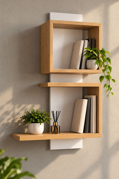 BIBLIOTECA MODERNA DE PARED 75 X 55 X 20