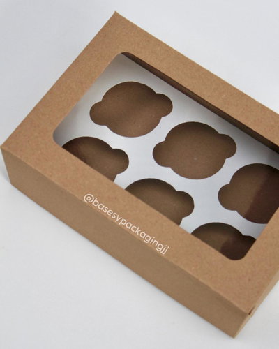 26 x 17.5 x 9 cm kraft + portacupcake x6