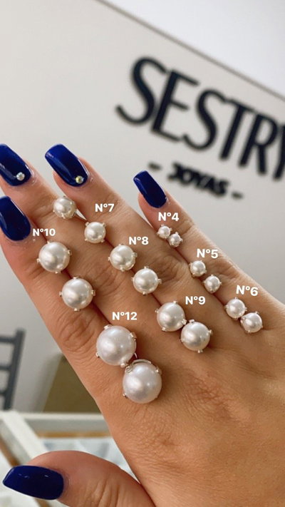perla engarzada color blanco/ N°4 a N°12