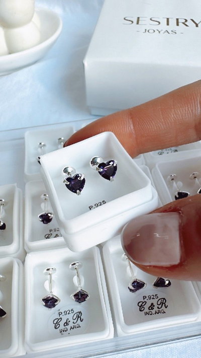 Abridor cubic corazón Violeta