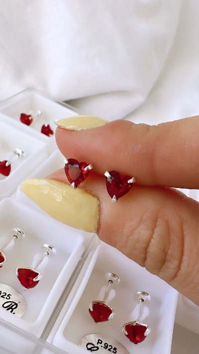 Abridor cubic corazón rojo