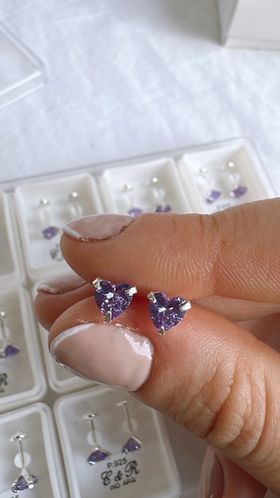 Abridor cubic corazón Lila