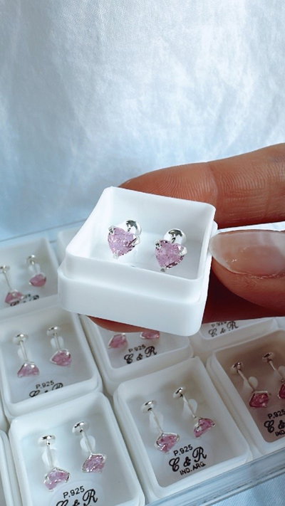 Abridor cubic corazón Rosa