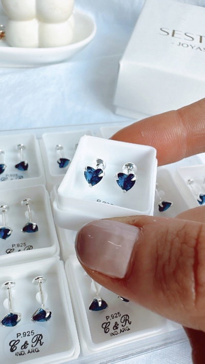 Abridor cubic corazón Azul