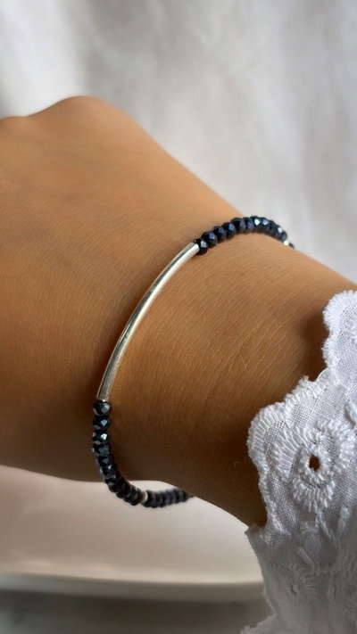 Pulsera cristales c/barrita PETRÓLEO