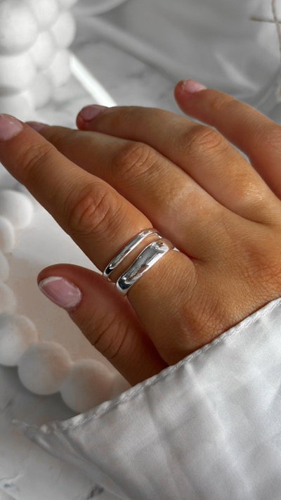 ANILLO CINTA SILVER ABIERTO (ACERO)