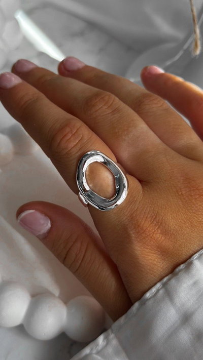 ANILLO OVAL SILVER ABIERTO (ACERO)
