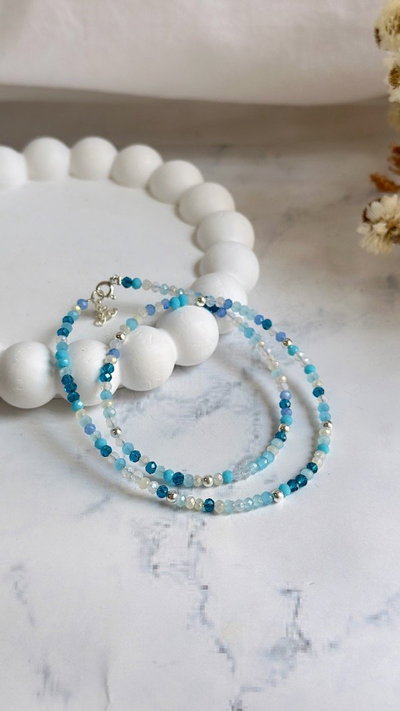 Chocker cristales AGUA MARINA