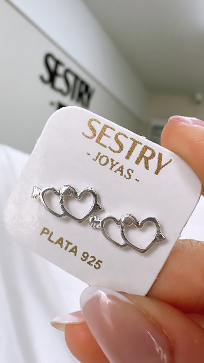 Aro doble corazón flechita 