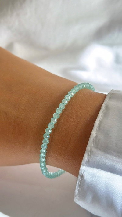 PULSERA CRISTALES VERDE MARINO