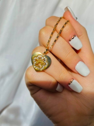 Dije corazon c/ huella gold SALE 