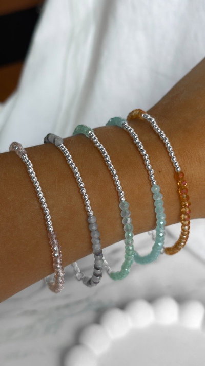PULSERA CRISTALES FILA DE BOLITAS