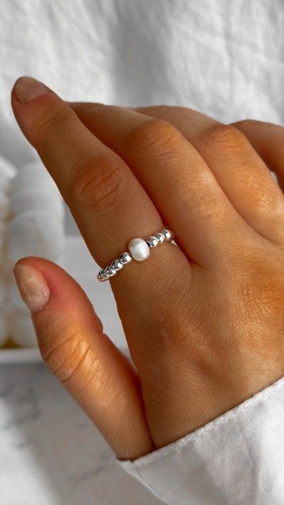ANILLO BOLITAS PERLA (elastizado) SALE