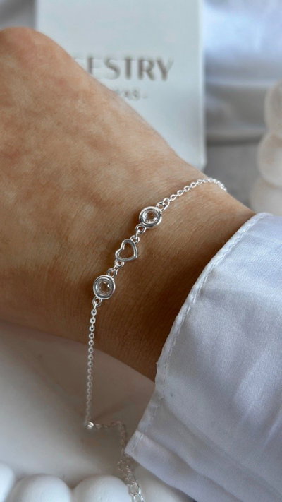 Pulsera mini corazón c/cubics SALE ULTIMA