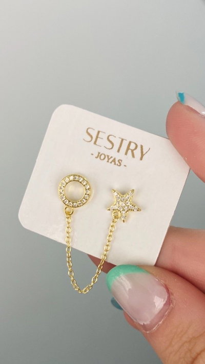Aro circulito y Estrella colgante gold SALE ULTIMO (UNIDAD)