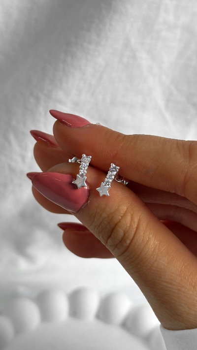 Aros trepador star (acero blanco) SALE