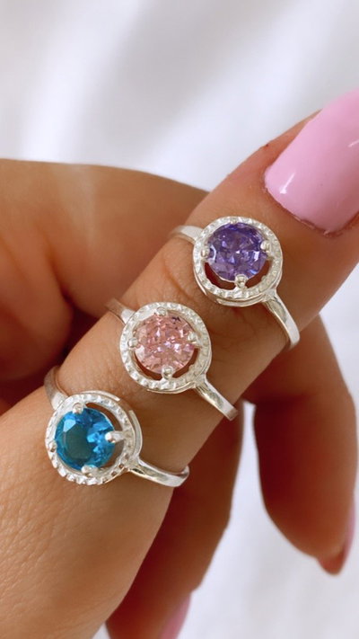 Anillo circulo cubic puntitos SALE 