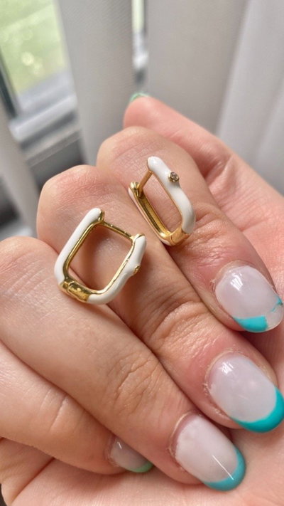 Argollitas esmaltadas gold SALE