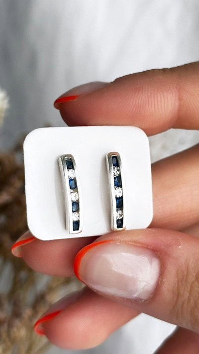 Aro medio sin fin azul SALE (Plata)