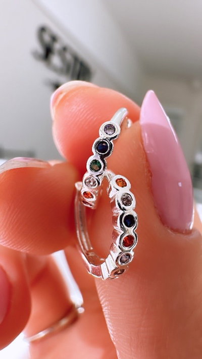 Argollitas clasic multicolor 12mm SALE ULTIMO