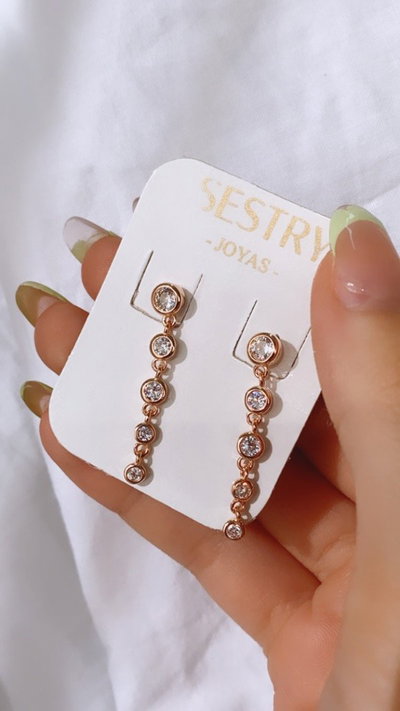 Aro colgante circulitos rose SALE