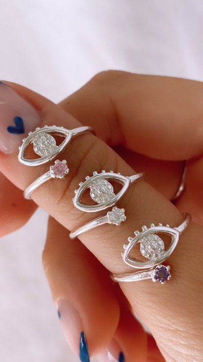 Anillo ojito abierto cubic SALE 