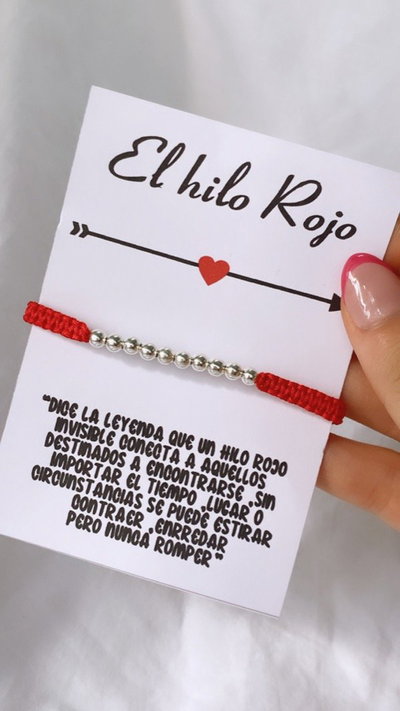Pulsera hilo rojo fila de bolitas SALE