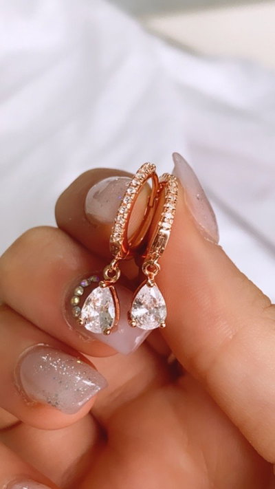 Argollitas gota rose SALE ULTIMO