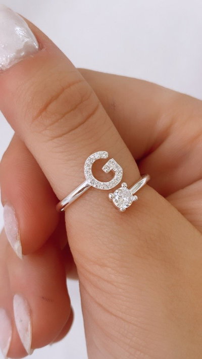 Anillo abierto G micropave SALE