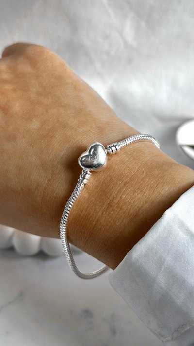 Pulsera pandi corazon (acero blanco) SALE