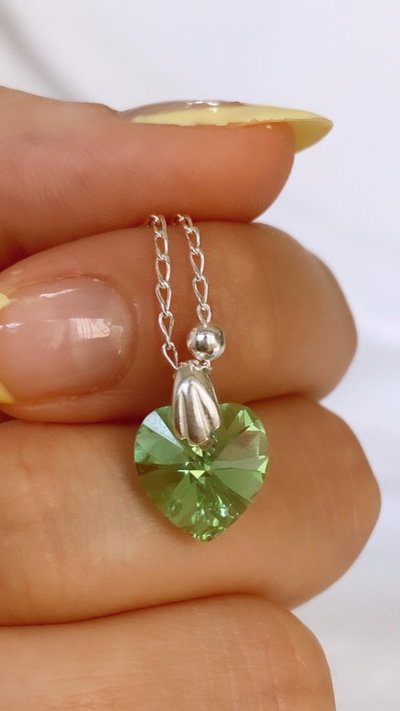 Cristal corazón 10mm Verde SALE 