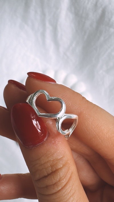 Anillo corazónes de reves