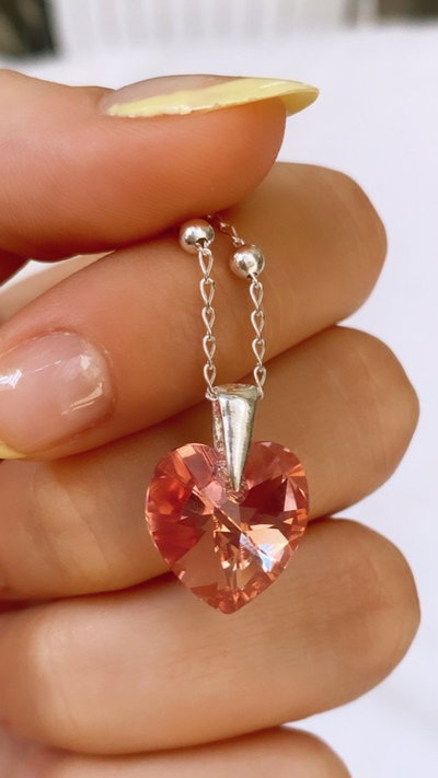 Cristal corazón 14mm Rosa SALE 