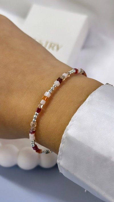 Pulsera cristales cubitos BROWN