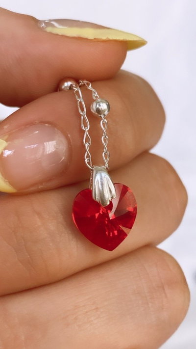 Cristal corazón 10mm Rojo SALE 