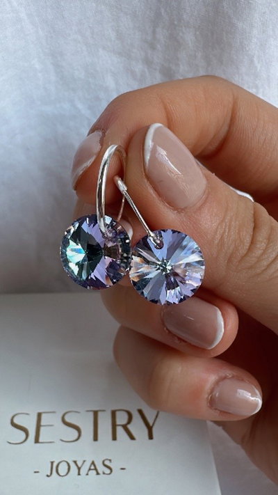 Cubanos CIRCULO LILA cristal 12mm 